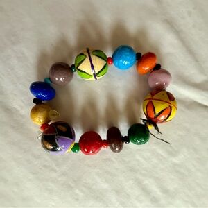 Colourful beaded bracelet with a mix of beads